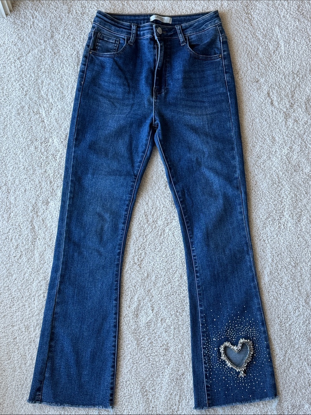 Redial Dark Blue Embellished Heart Jeans